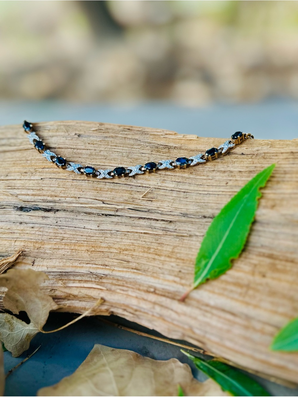 Elegant Black Stone & Silver Tennis Bracelet - Women Jewelry
